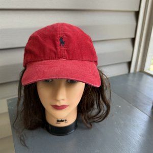 Polo Golf Ralph Lauren Cap Hat Red Corduroy The Peninsula Club NC Adjustable
